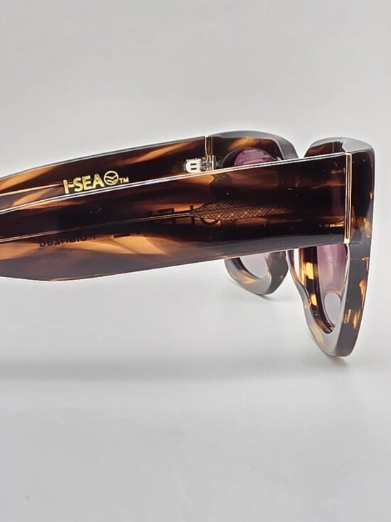 I-Sea Jolene Tiger Stripe Frame Polarized Brown Gradient Lens Cat Eye Sunglasses main image 11
